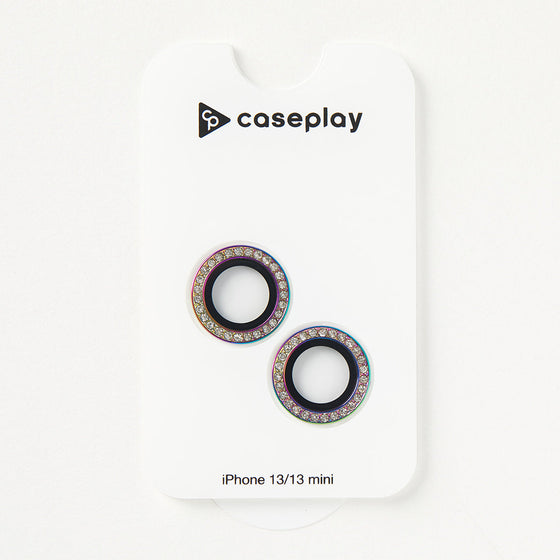 Rhine Stone Camera Lens Protector(2 Lenses)  for Apple iPhone 13/13 mini [ RAINBOW ]