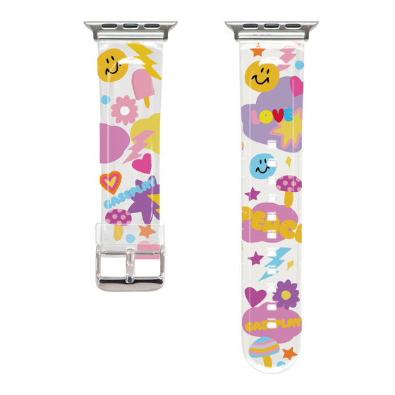 Apple Watch Clear Band［ Original - LOVE & PEACE ］