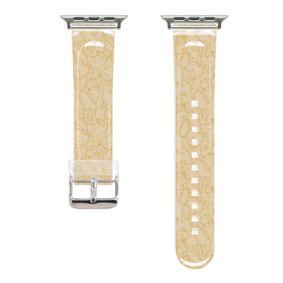 Apple Watch Clear Band［ LAGUNAMOON - FlowerPattern - Yellow ］