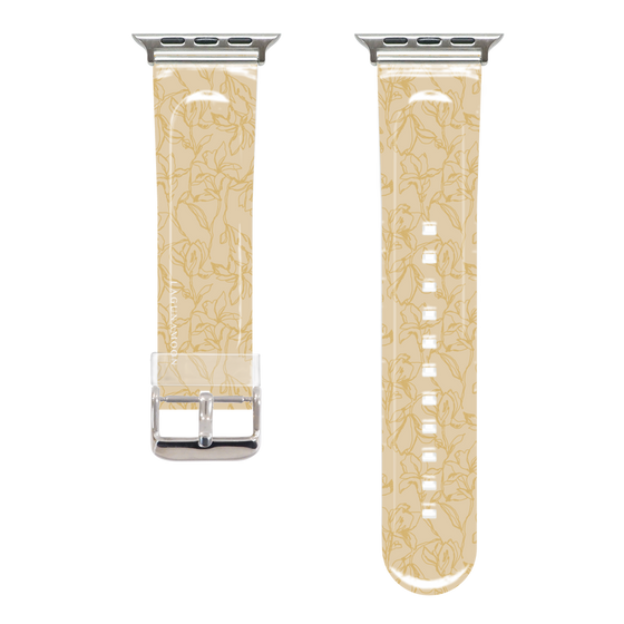Apple Watch Clear Band［ LAGUNAMOON - FlowerPattern - Yellow ］