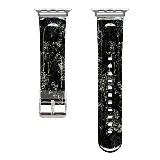 Apple Watch Clear Band［ LAGUNAMOON - Botanical - Black ］
