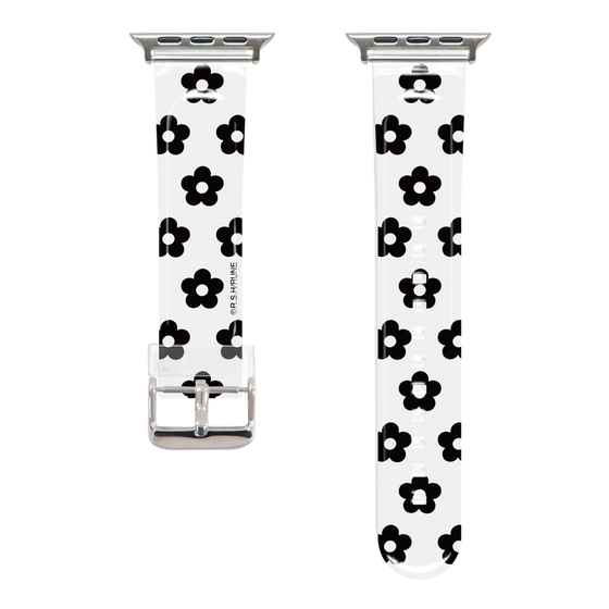 Apple Watch Clear Band［ Rune Naito - RUNE Flower - Black ］