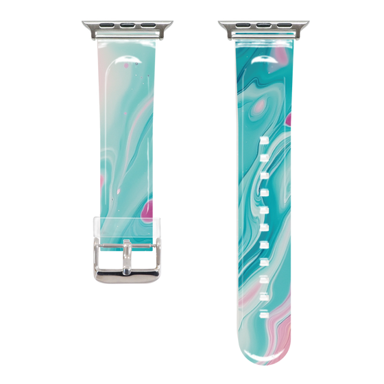 Apple Watch Clear Band［ Color Rain - Original - Serene Wave ］