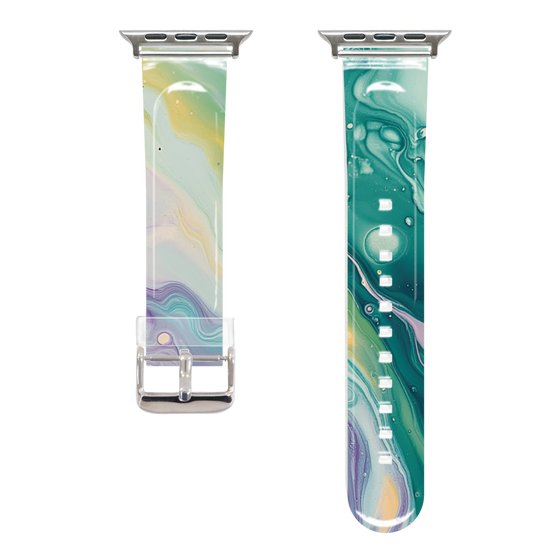 Apple Watch Clear Band［ Color Rain - Original - Dusky Forest ］