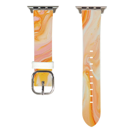 Apple Watch Leather Band［ Color Rain - Original - Tangerine Mist ］