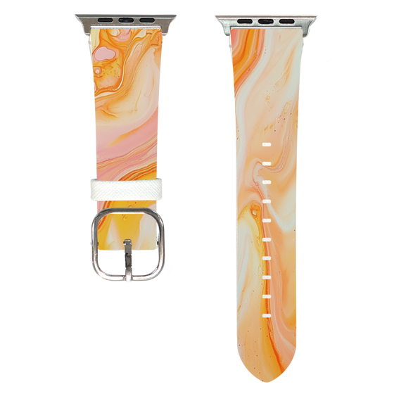 Apple Watch Leather Band［ Color Rain - Original - Tangerine Mist ］
