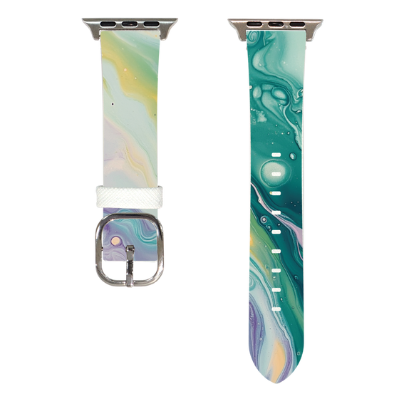 Apple Watch Leather Band［ Color Rain - Original - Dusky Forest ］