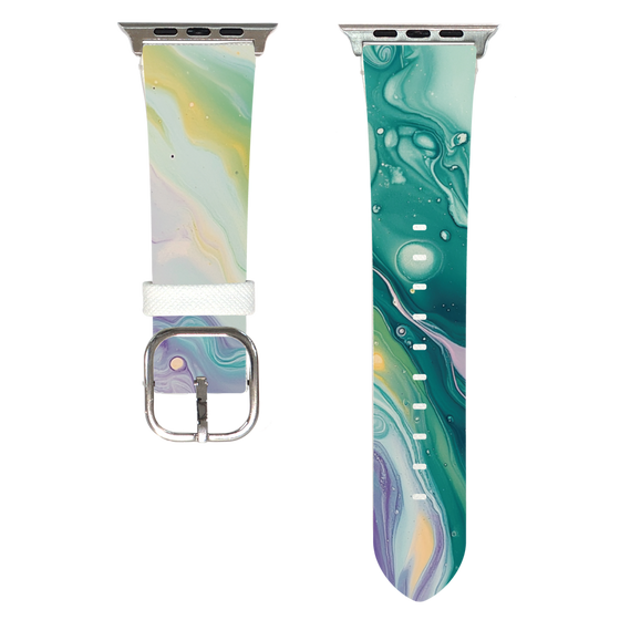 Apple Watch Leather Band［ Color Rain - Original - Dusky Forest ］