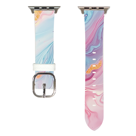 Apple Watch Leather Band［ Color Rain - Original - Dream Veil ］
