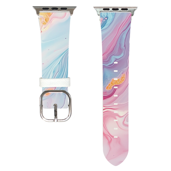 Apple Watch Leather Band［ Color Rain - Original - Dream Veil ］