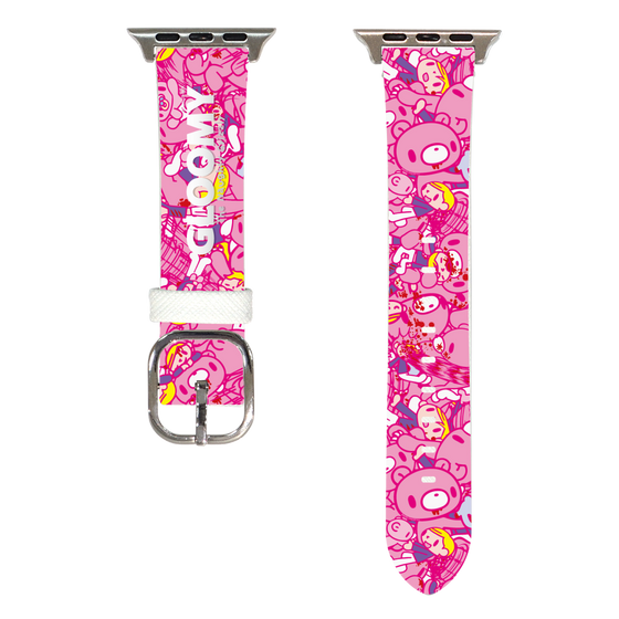 Apple Watch Leather Band［ Gloomy - Pattern - Pink ］