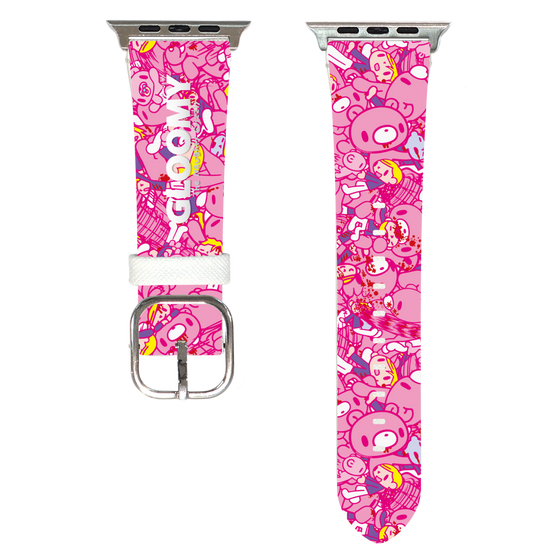 Apple Watch Leather Band［ Gloomy - Pattern - Pink ］