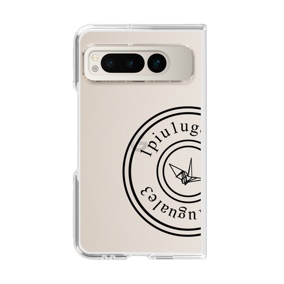 Clear Case for Google Pixel Fold［ 1PIU1UGUALE3 - crane - Black ］