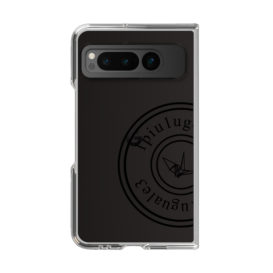 Clear Case for Google Pixel Fold［ 1PIU1UGUALE3 - crane - Black ］