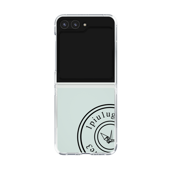 Clear Case for Samsung Galaxy Z Flip5［ 1PIU1UGUALE3 - crane - Black ］