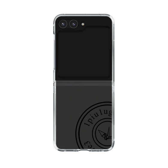 Clear Case for Samsung Galaxy Z Flip5［ 1PIU1UGUALE3 - crane - Black ］