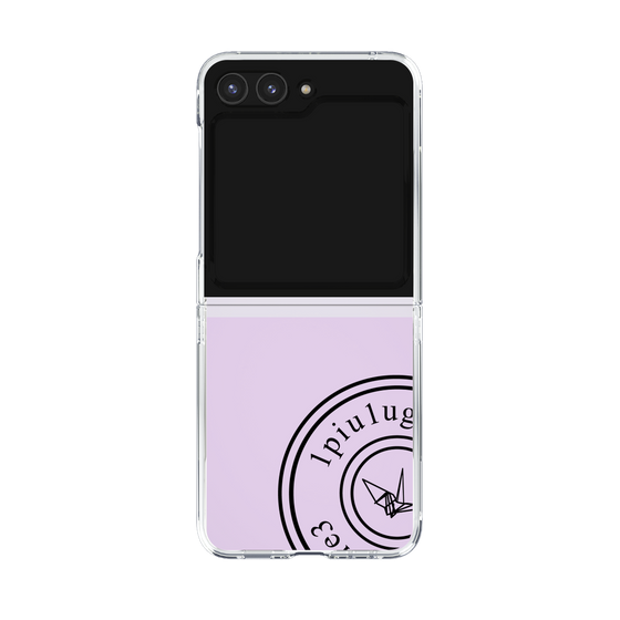 Clear Case for Samsung Galaxy Z Flip5［ 1PIU1UGUALE3 - crane - Black ］