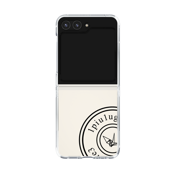 Clear Case for Samsung Galaxy Z Flip5［ 1PIU1UGUALE3 - crane - Black ］