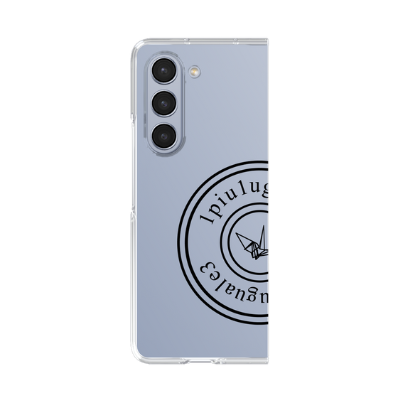Clear Case for Samsung Galaxy Z Fold5［ 1PIU1UGUALE3 - crane - Black ］