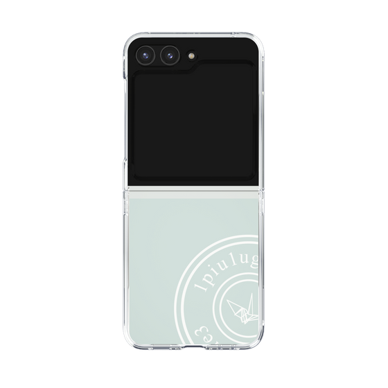 Clear Case for Samsung Galaxy Z Flip5［ 1PIU1UGUALE3 - crane - White ］