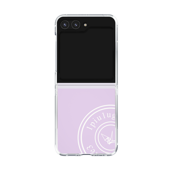 Clear Case for Samsung Galaxy Z Flip5［ 1PIU1UGUALE3 - crane - White ］