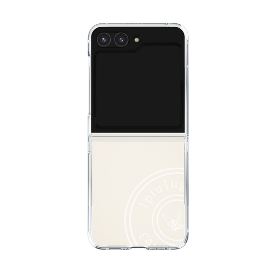 Clear Case for Samsung Galaxy Z Flip5［ 1PIU1UGUALE3 - crane - White ］