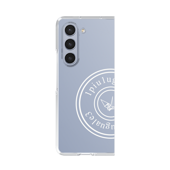 Clear Case for Samsung Galaxy Z Fold5［ 1PIU1UGUALE3 - crane - White ］