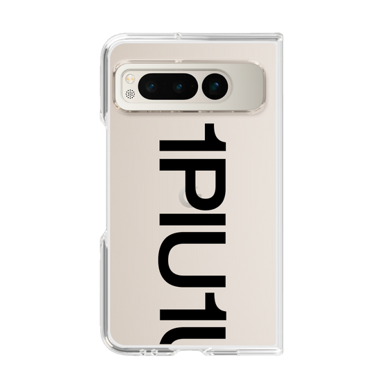 Clear Case for Google Pixel Fold［ 1PIU1UGUALE3 - Logo Bold - Black ］