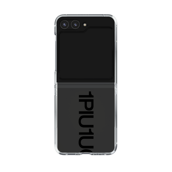 Clear Case for Samsung Galaxy Z Flip5［ 1PIU1UGUALE3 - Logo Bold - Black ］
