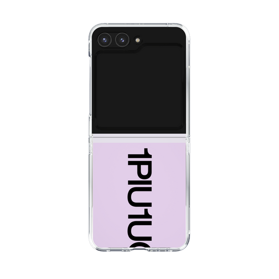 Clear Case for Samsung Galaxy Z Flip5［ 1PIU1UGUALE3 - Logo Bold - Black ］
