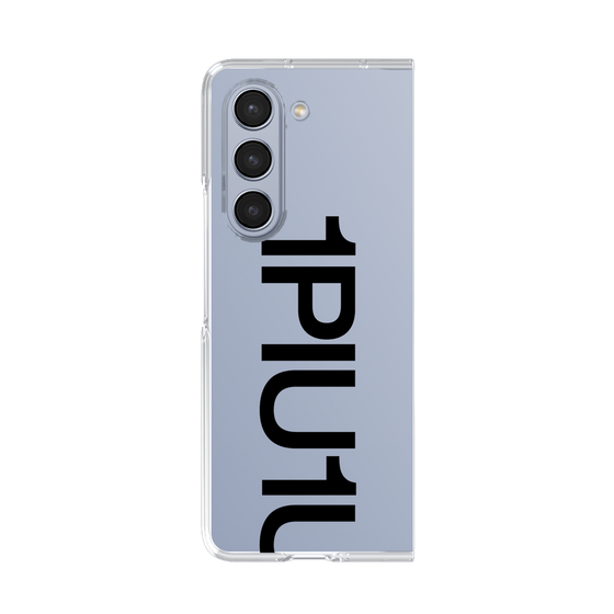 Clear Case for Samsung Galaxy Z Fold5［ 1PIU1UGUALE3 - Logo Bold - Black ］