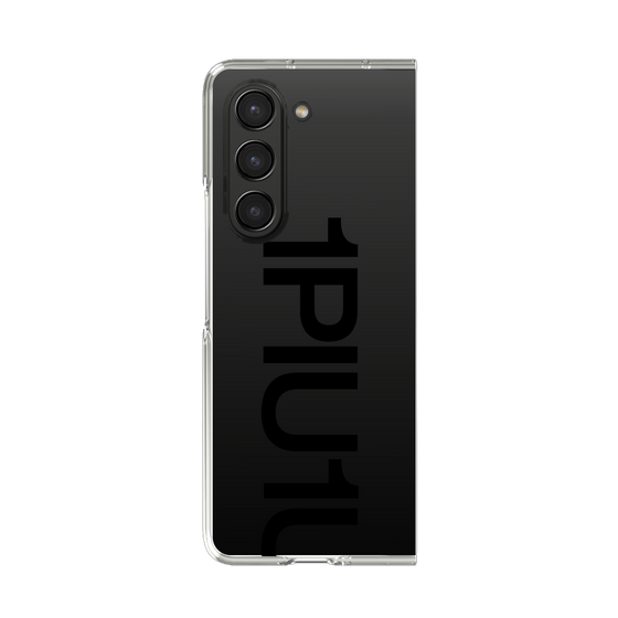 Clear Case for Samsung Galaxy Z Fold5［ 1PIU1UGUALE3 - Logo Bold - Black ］