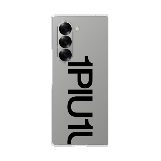 Clear Case for Samsung Galaxy Z Fold6［ 1PIU1UGUALE3 - Logo Bold - Black ］