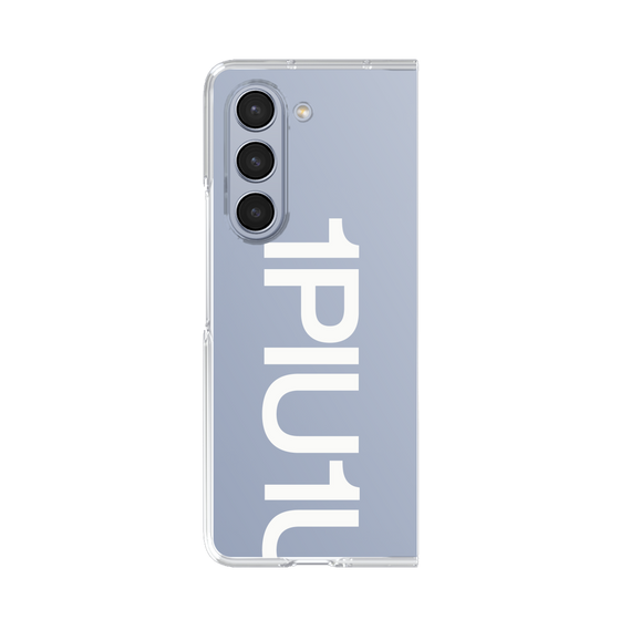 Clear Case for Samsung Galaxy Z Fold5［ 1PIU1UGUALE3 - Logo Bold -White ］
