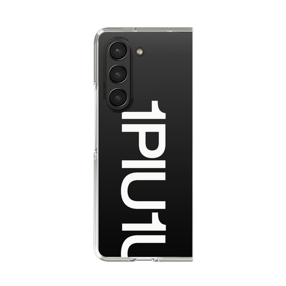 Clear Case for Samsung Galaxy Z Fold5［ 1PIU1UGUALE3 - Logo Bold -White ］