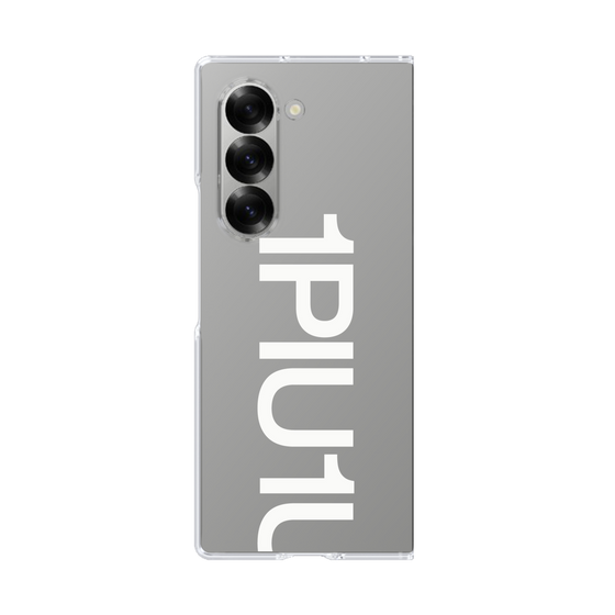 Clear Case for Samsung Galaxy Z Fold6［ 1PIU1UGUALE3 - Logo Bold -White ］