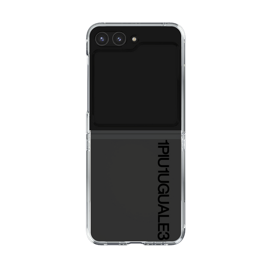 Clear Case for Samsung Galaxy Z Flip5［ 1PIU1UGUALE3 - Logo - Black ］