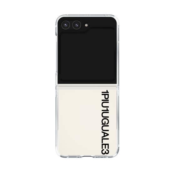 Clear Case for Samsung Galaxy Z Flip5［ 1PIU1UGUALE3 - Logo - Black ］