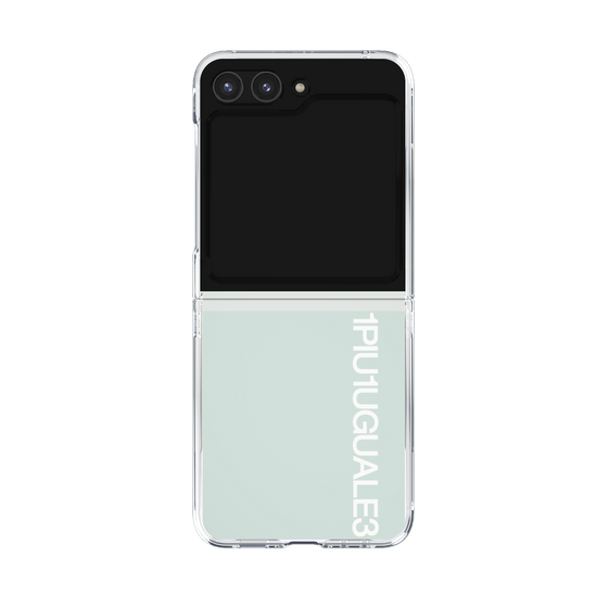 Clear Case for Samsung Galaxy Z Flip5［ 1PIU1UGUALE3 - Logo - White ］