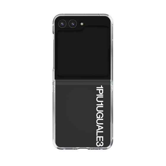 Clear Case for Samsung Galaxy Z Flip5［ 1PIU1UGUALE3 - Logo - White ］