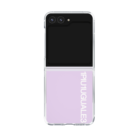 Clear Case for Samsung Galaxy Z Flip5［ 1PIU1UGUALE3 - Logo - White ］