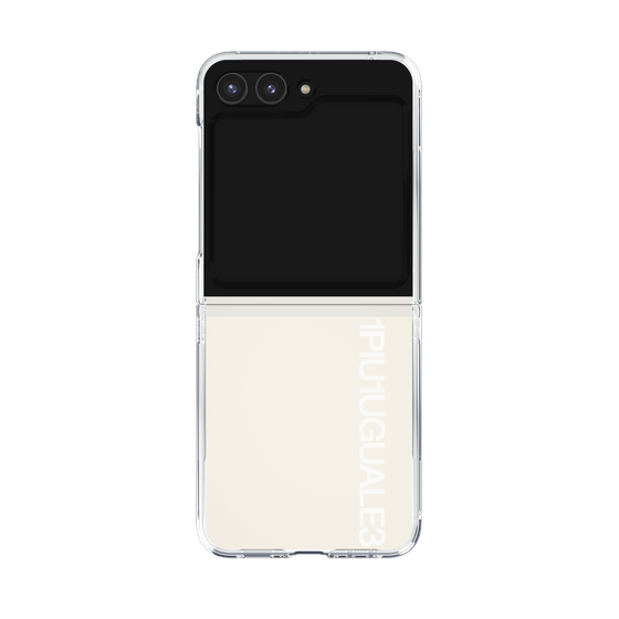 Clear Case for Samsung Galaxy Z Flip5［ 1PIU1UGUALE3 - Logo - White ］