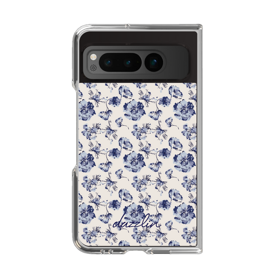 Clear Case［ dazzlin - BlueFlower - Beige ］