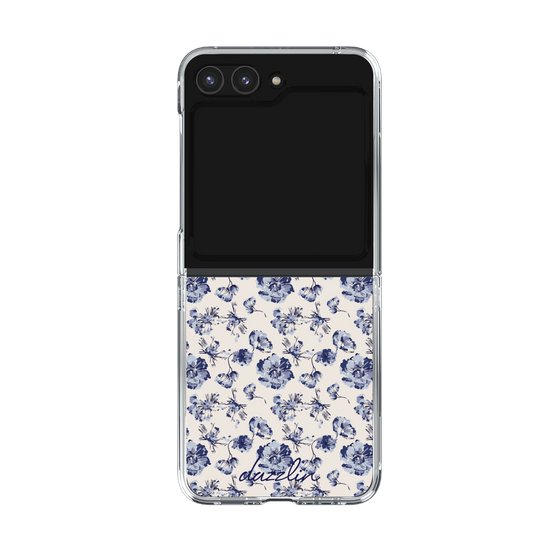 Clear Case［ dazzlin - BlueFlower - Beige ］
