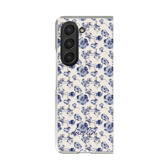 Clear Case［ dazzlin - BlueFlower - Beige ］