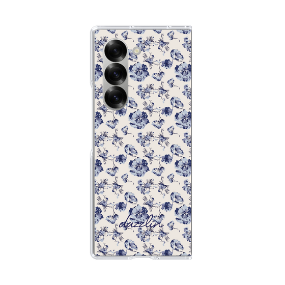 Clear Case［ dazzlin - BlueFlower - Beige ］