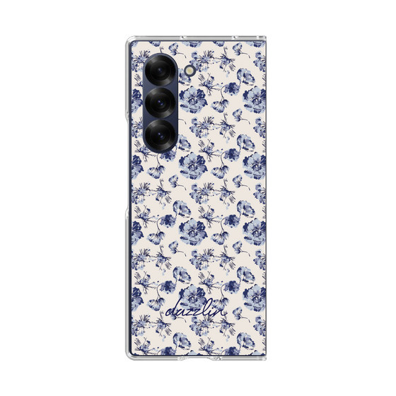 Clear Case［ dazzlin - BlueFlower - Beige ］