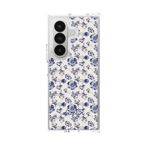 Clear Case［ dazzlin - BlueFlower - Beige ］