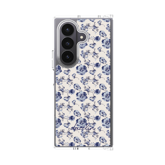 Clear Case［ dazzlin - BlueFlower - Beige ］