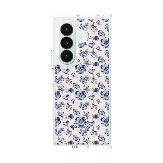 Clear Case［ dazzlin - BlueFlower - Beige ］